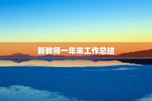 新教师一年来工作总结 新教师一年来工作总结