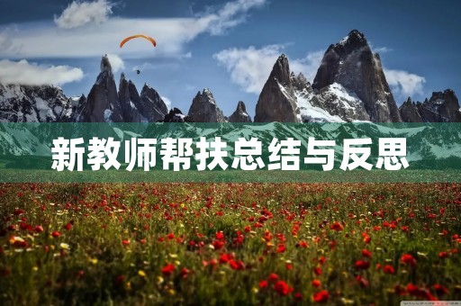 新教师帮扶总结与反思 新教师帮扶总结与反思