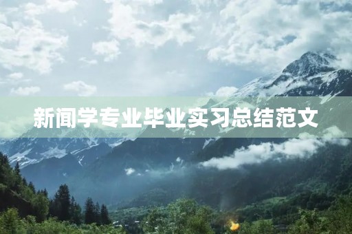 新闻学专业毕业实习总结范文