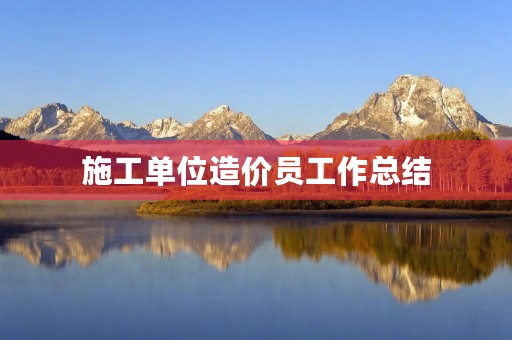 施工单位造价员工作总结