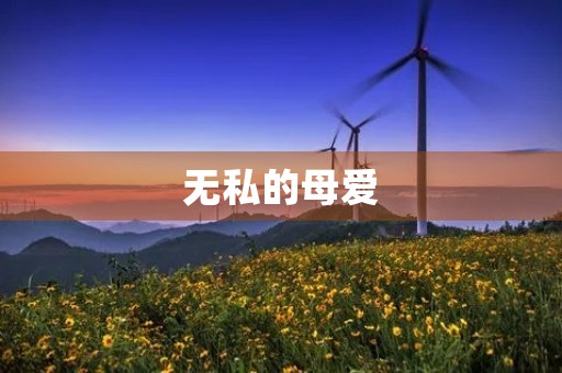 无私的母爱 无私的母爱