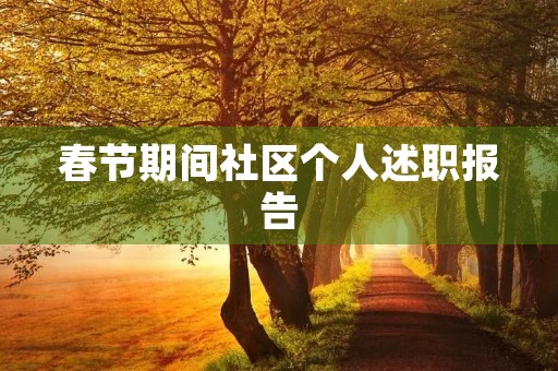 春节期间社区个人述职报告