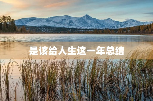 是该给人生这一年总结