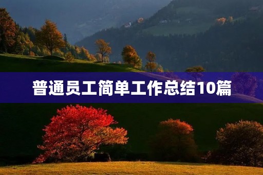 普通员工简单工作总结10篇