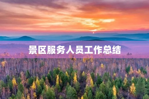 景区服务人员工作总结