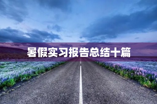 暑假实习报告总结十篇 暑假实习报告总结十篇