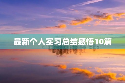 最新个人实习总结感悟10篇 最新个人实习总结感悟10篇