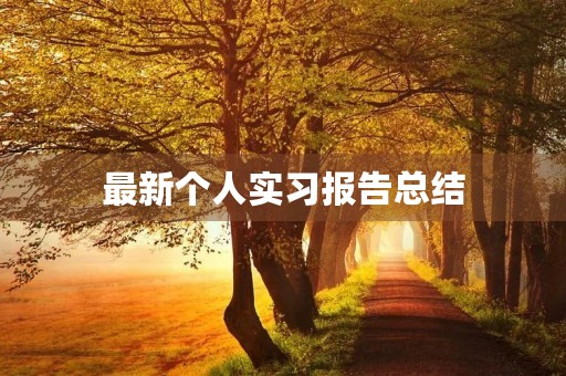 最新个人实习报告总结