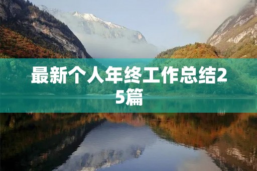 最新个人年终工作总结25篇 最新个人年终工作总结25篇