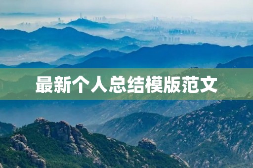 最新个人总结模版范文