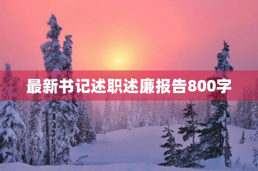 最新书记述职述廉报告800字(8篇)