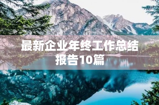 最新企业年终工作总结报告10篇 最新企业年终工作总结报告10篇
