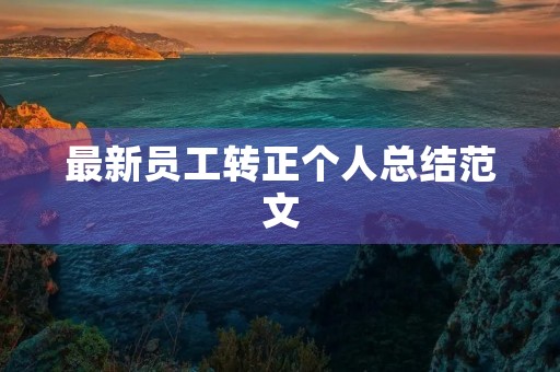 最新员工转正个人总结范文 最新员工转正个人总结范文