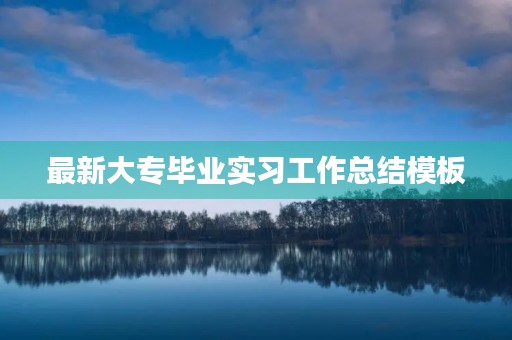 最新大专毕业实习工作总结模板