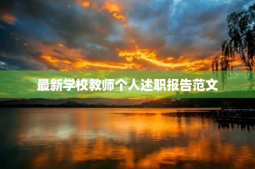 最新学校教师个人述职报告范文