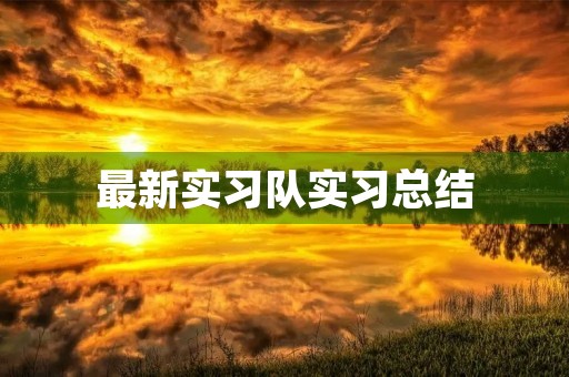 最新实习队实习总结