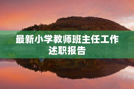 最新小学教师班主任工作述职报告(10篇)