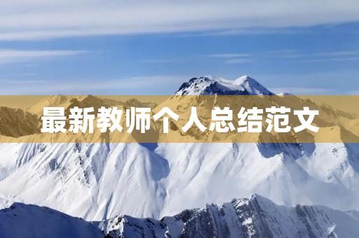 最新教师个人总结范文