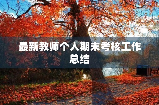 最新教师个人期末考核工作总结
