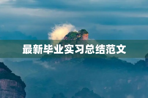 最新毕业实习总结范文 最新毕业实习总结范文