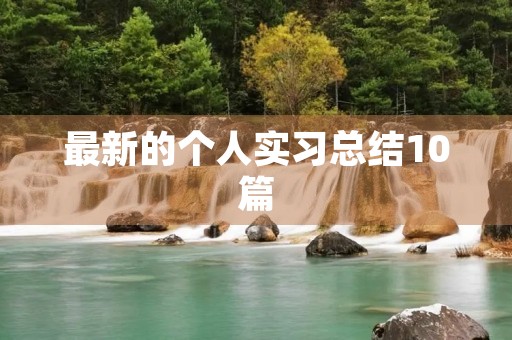 最新的个人实习总结10篇 最新的个人实习总结10篇