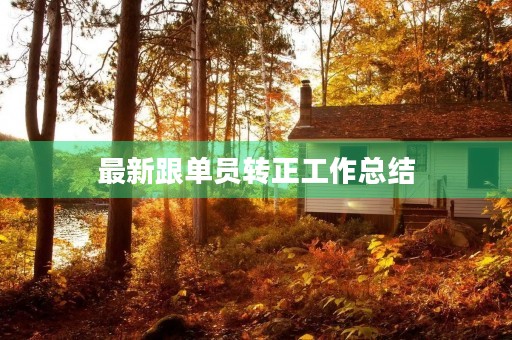 最新跟单员转正工作总结
