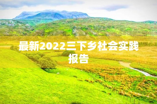 最新2022三下乡社会实践报告 最新2022三下乡社会实践报告