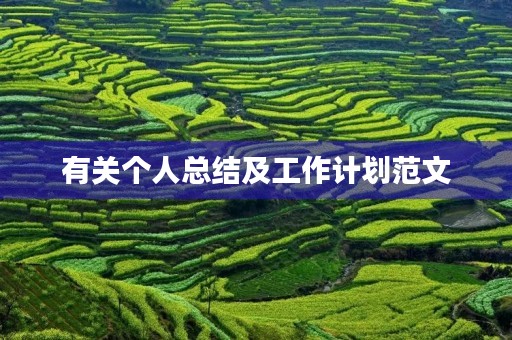 有关个人总结及工作计划范文 有关个人总结及工作计划范文