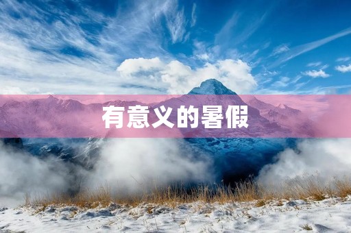 有意义的暑假 有意义的暑假