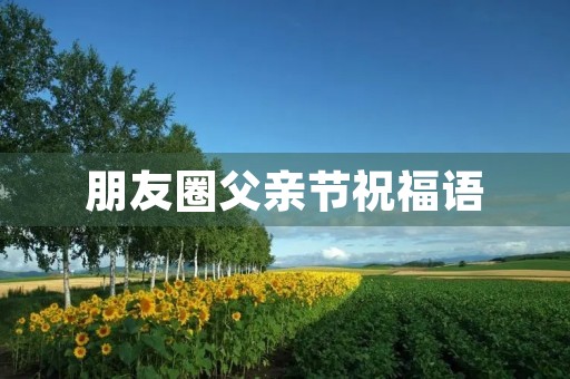 朋友圈父亲节祝福语
