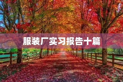 服装厂实习报告十篇