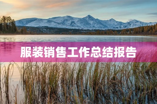 服装销售工作总结报告
