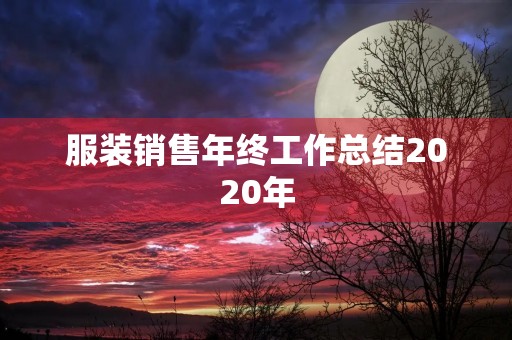 服装销售年终工作总结2020年