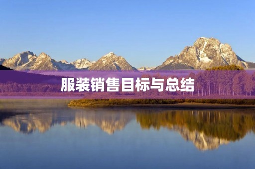 服装销售目标与总结