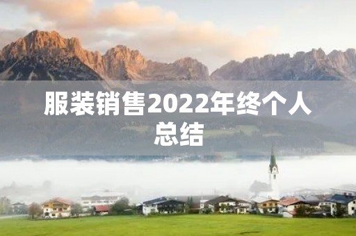 服装销售2022年终个人总结（7篇）