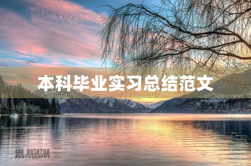 本科毕业实习总结范文