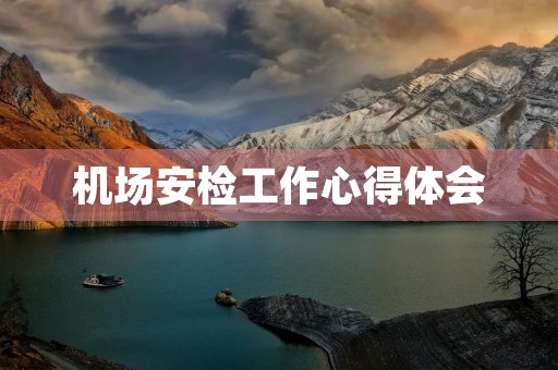 机场安检工作心得体会