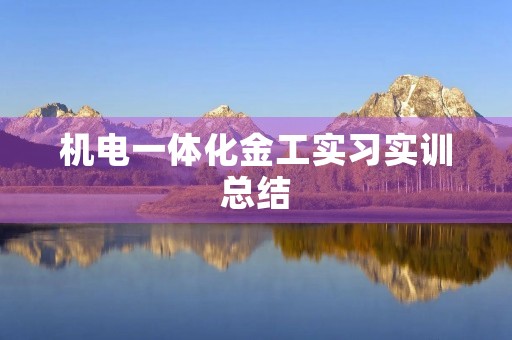 机电一体化金工实习实训总结 机电一体化金工实习实训总结