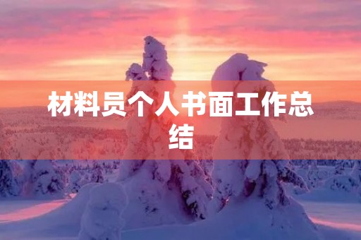 材料员个人书面工作总结