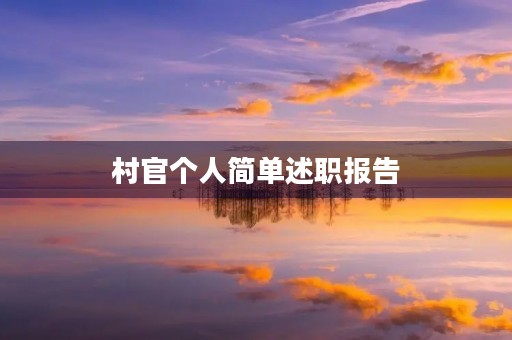 村官个人简单述职报告