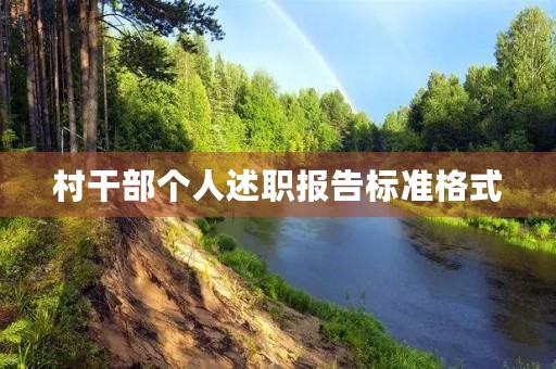 村干部个人述职报告标准格式 村干部个人述职报告标准格式