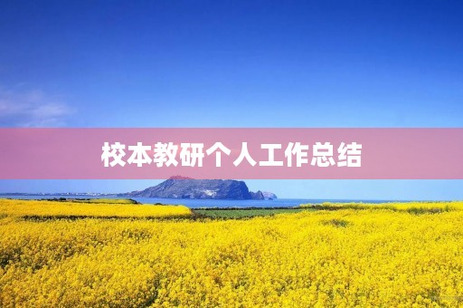 校本教研个人工作总结