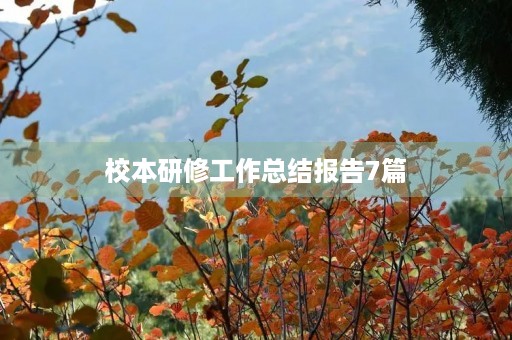 校本研修工作总结报告7篇