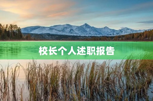 校长个人述职报告