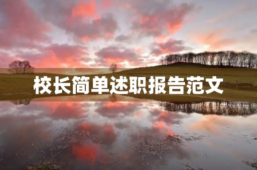 校长简单述职报告范文