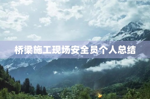 桥梁施工现场安全员个人总结
