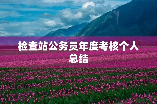 检查站公务员年度考核个人总结 检查站公务员年度考核个人总结
