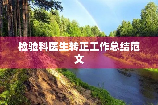 检验科医生转正工作总结范文