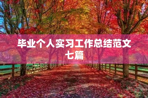 毕业个人实习工作总结范文七篇