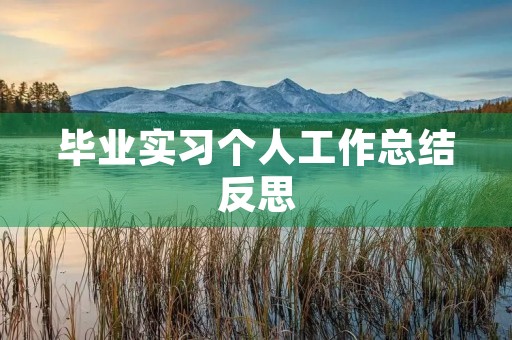 毕业实习个人工作总结反思（10篇）